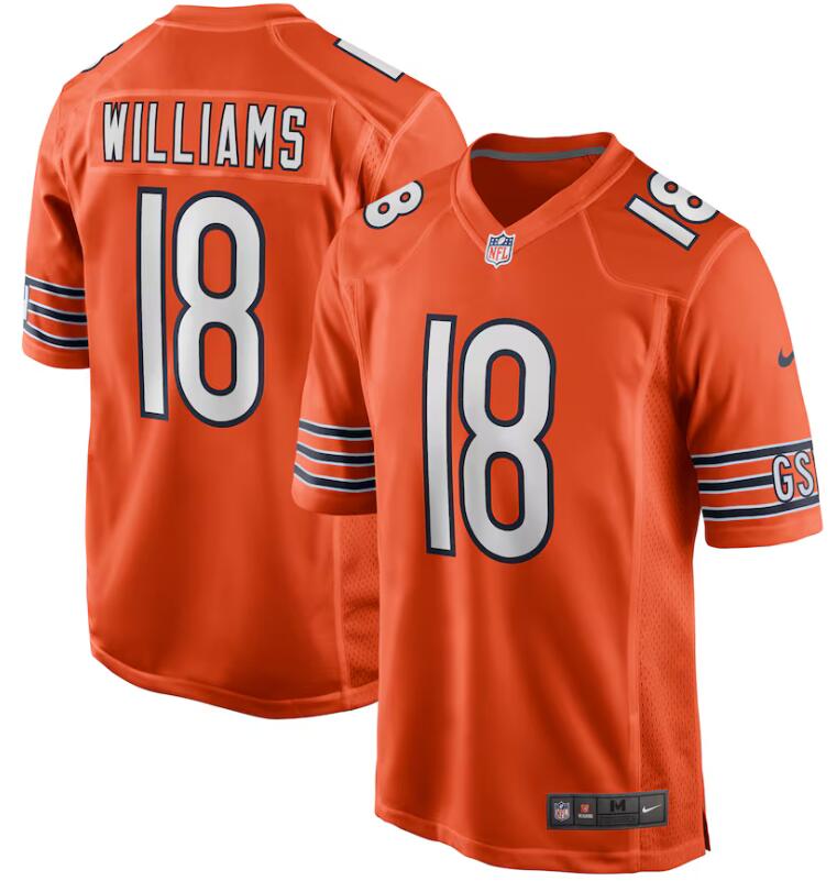 Men Chicago Bears #18 Caleb Williams Nike Orange Alternate 2024 NFL Draft First Round Pick Player Game Jersey->chicago bears->NFL Jersey
